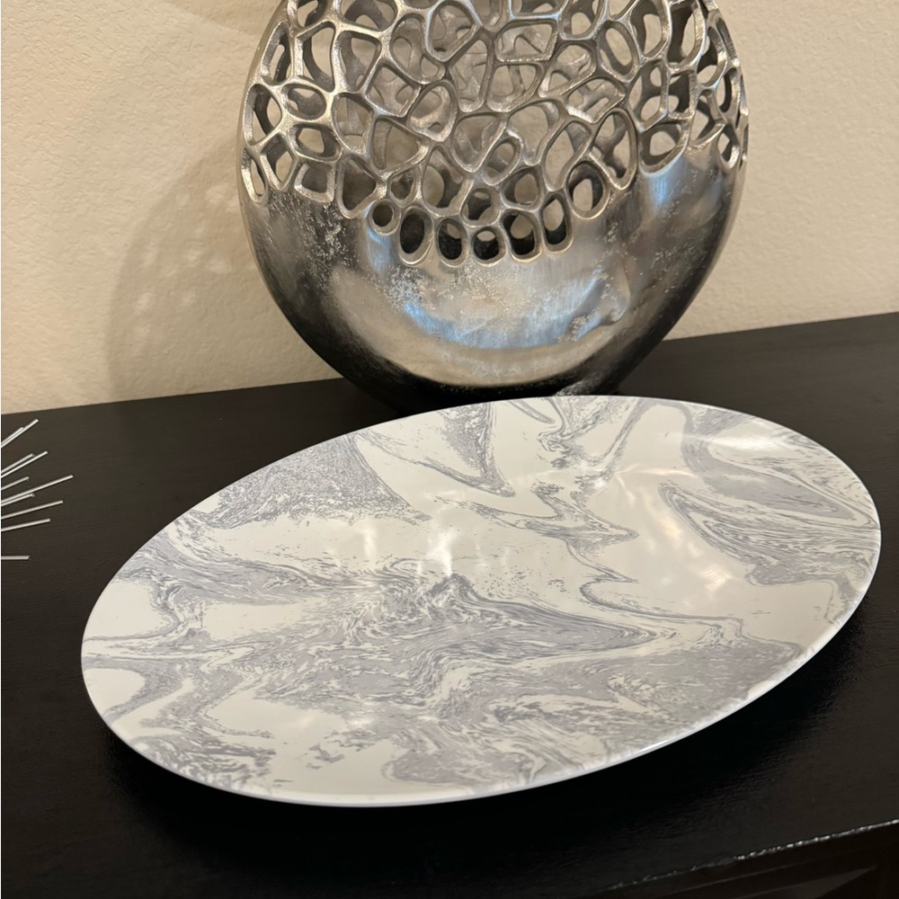 Gorgeous Marbled Melamine
Oval Serving Tray Platter NWT